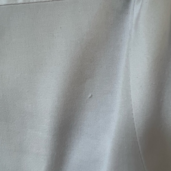 Talbots white cotton stretch button front v-neck shirt - Picture 7 of 7